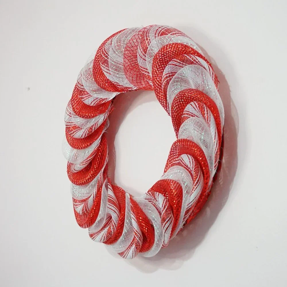 Candy Cane Bubble Wreath